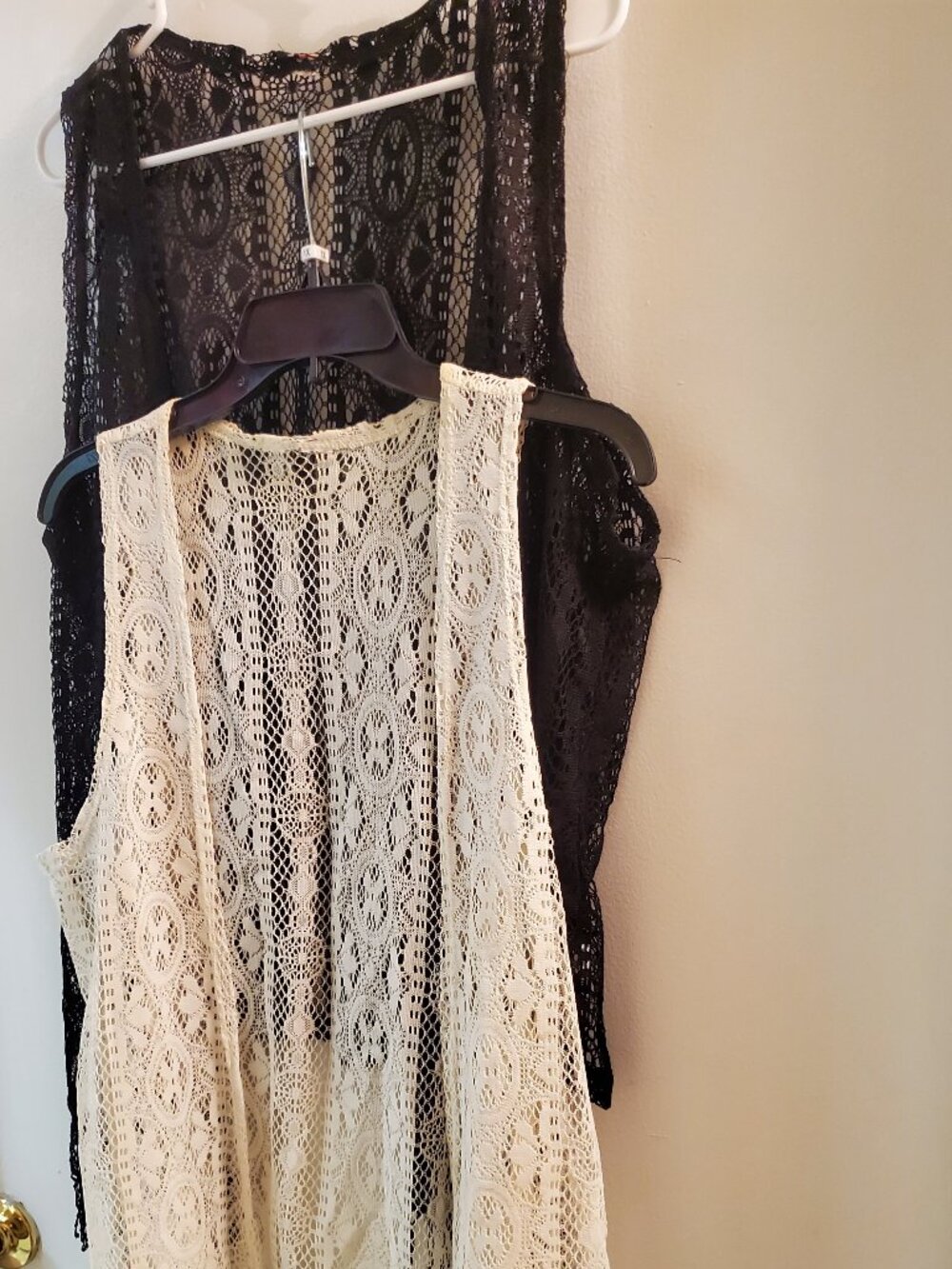 Two Vintage Style Lace Vests
